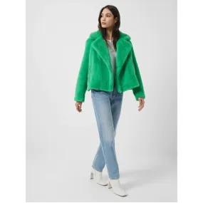 French Connection Buouna Recycled Faux Fur Short Coat 70TAI - Island Green