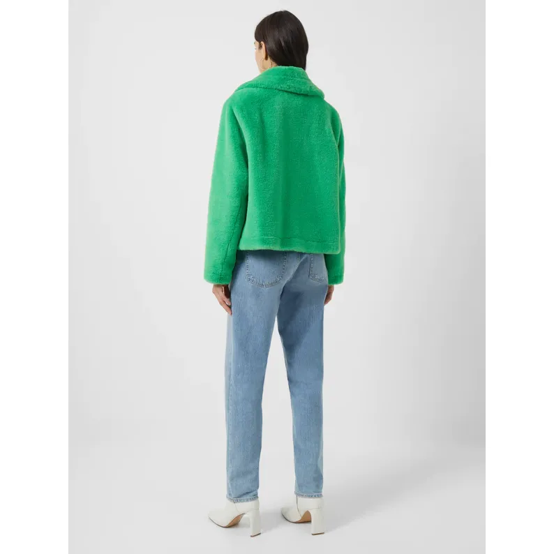 French Connection Buouna Recycled Faux Fur Short Coat 70TAI - Island Green