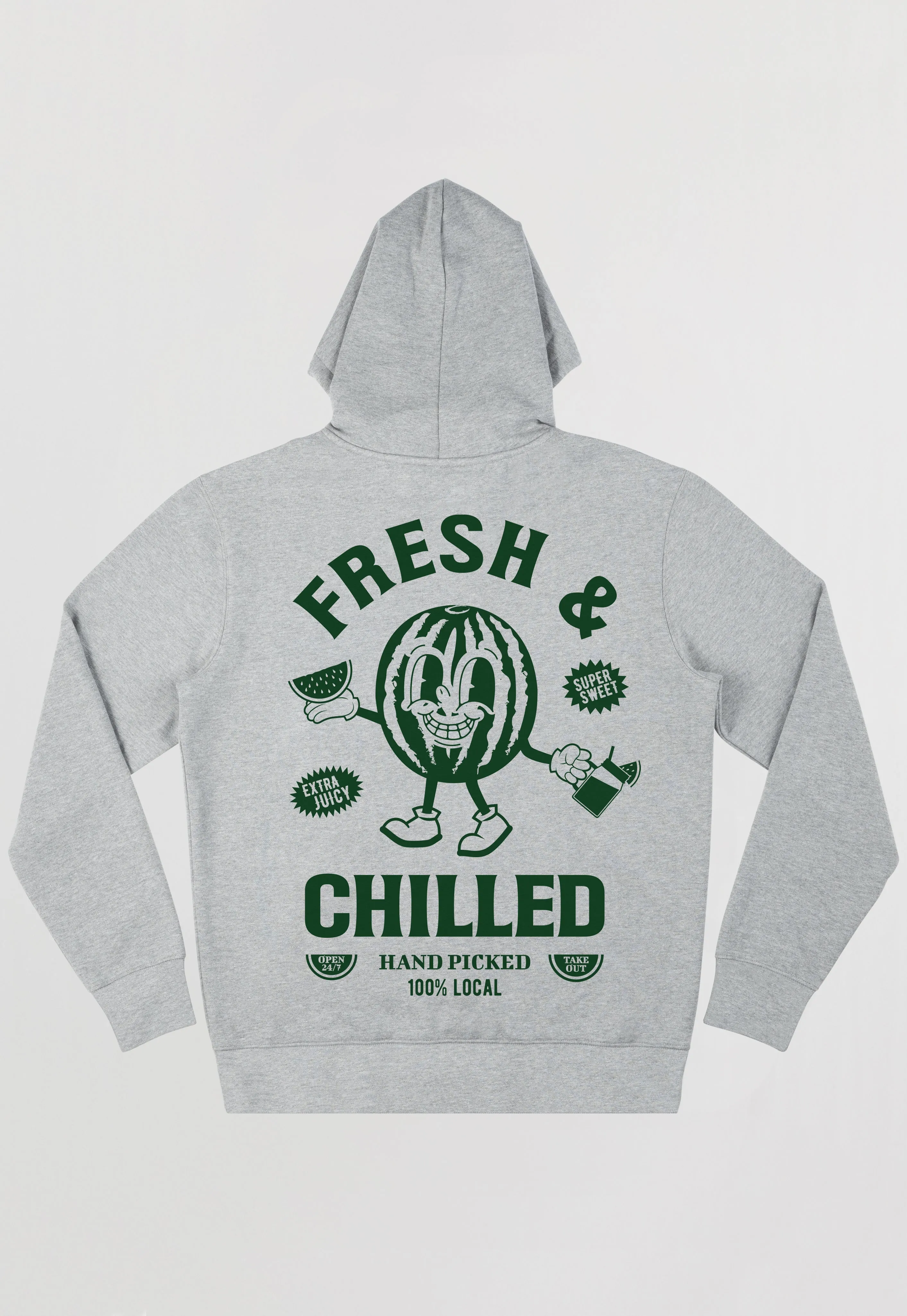 Fresh and Chilled Watermelon Hoodie In Grey