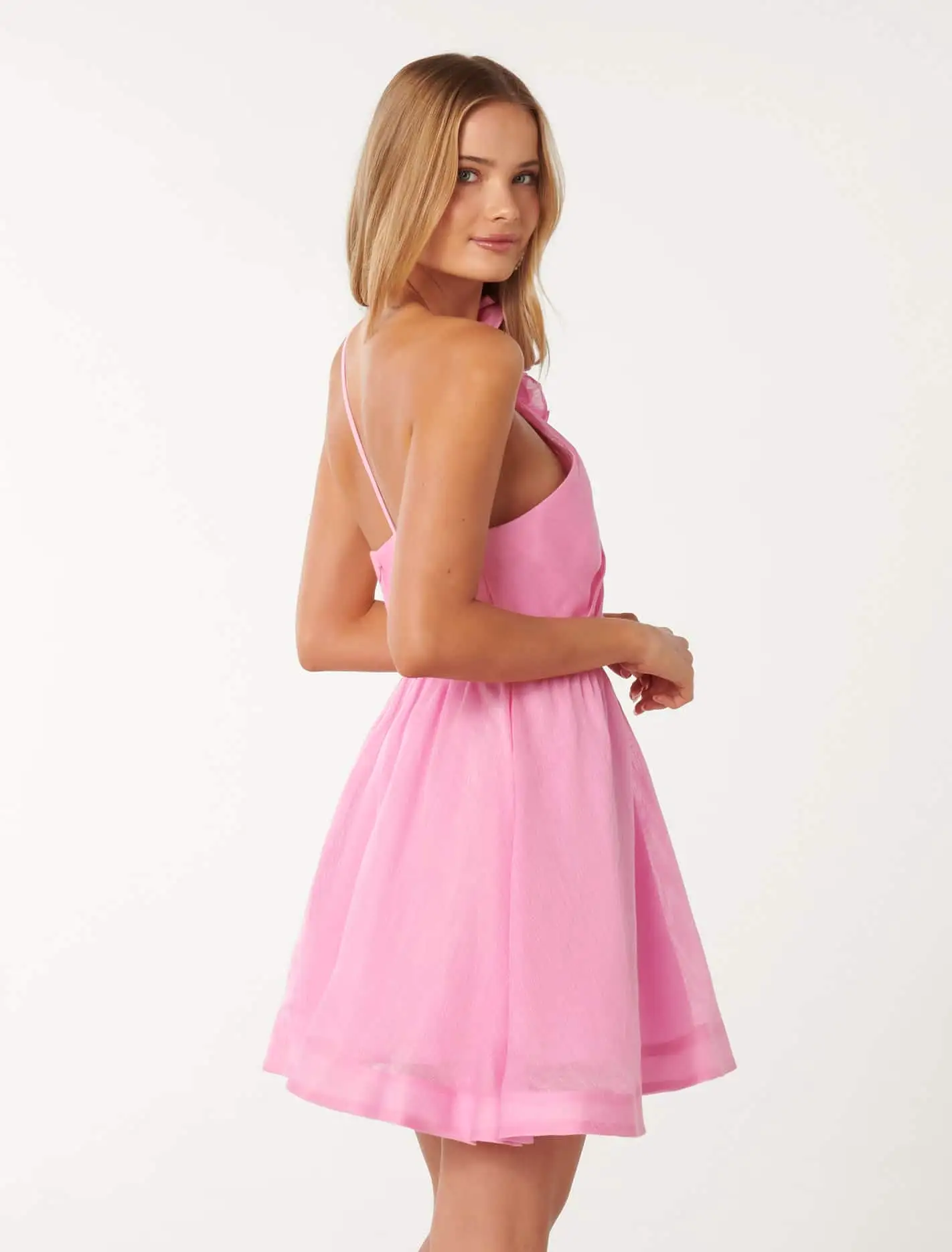 Gigi Silk Rosette Mini Dress