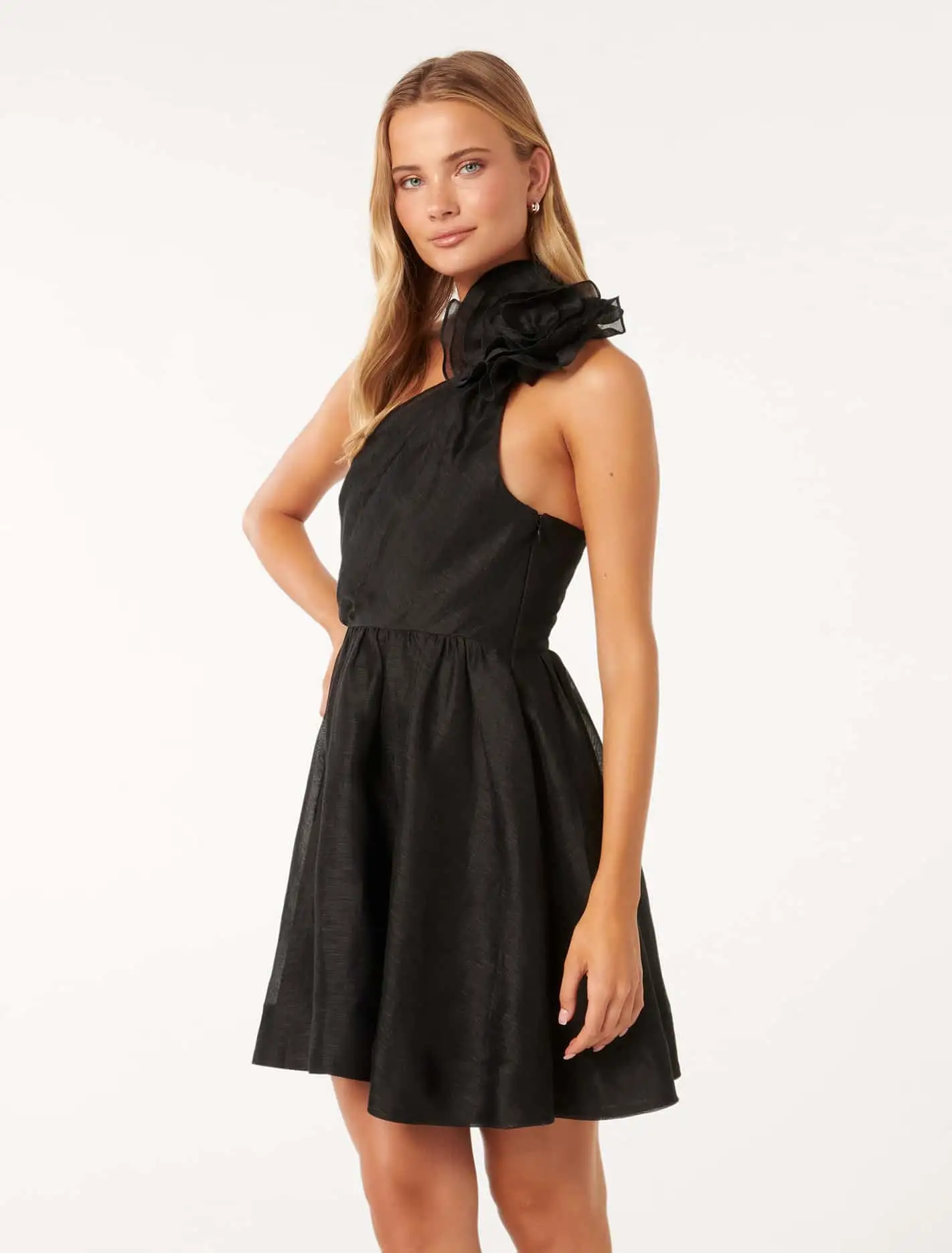 Gigi Silk Rosette Mini Dress