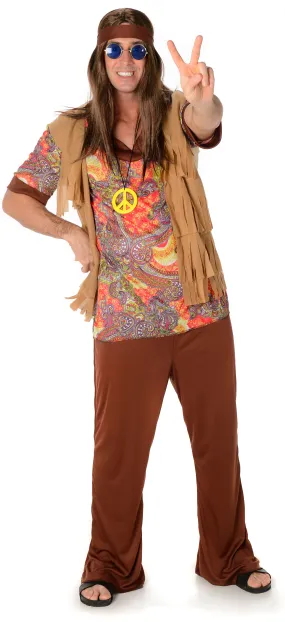 Groovy Hippie Man Mens Costume 60s Fancy Dress