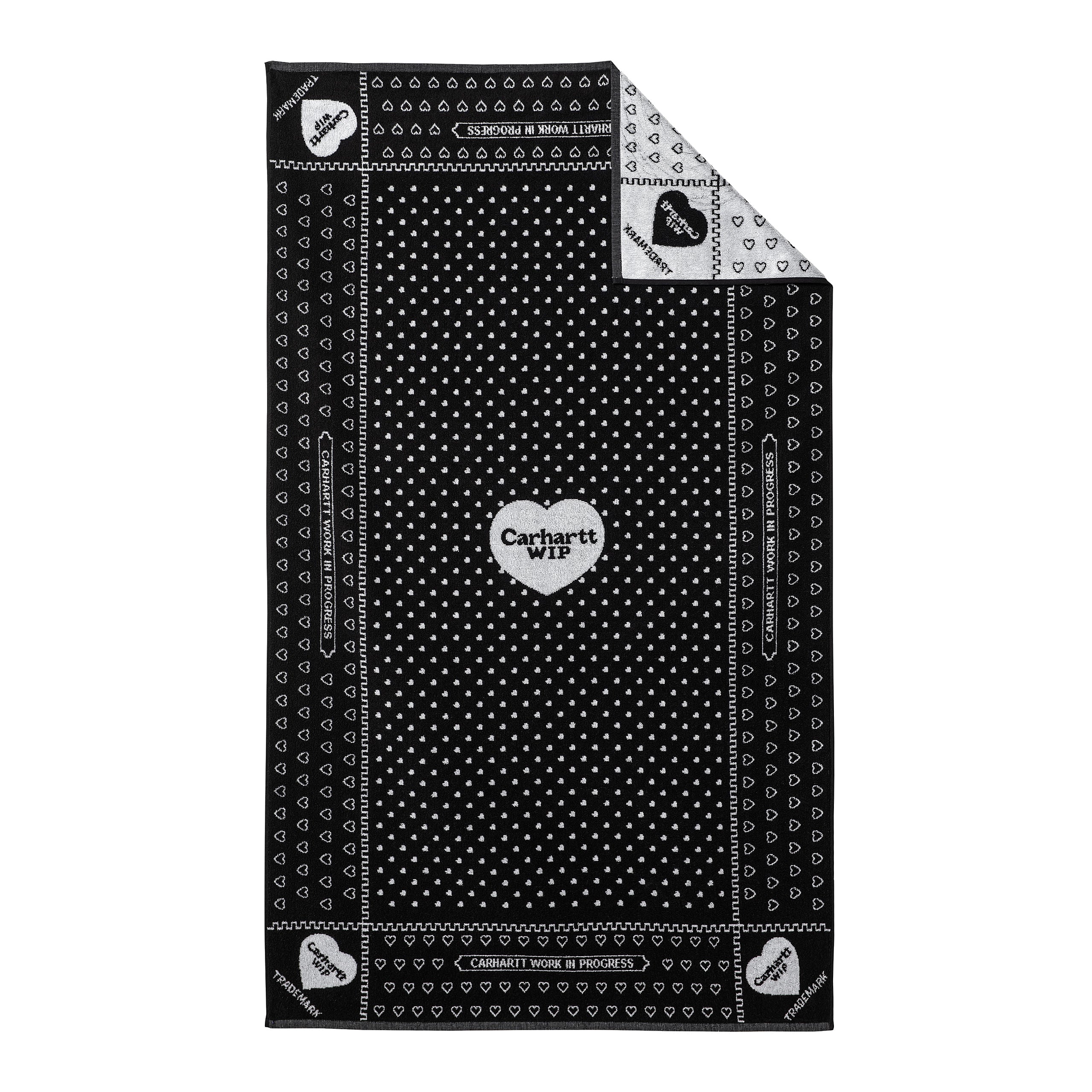 HEART BANDANA TOWEL HEART BANDANA JACQUARD, BLACK