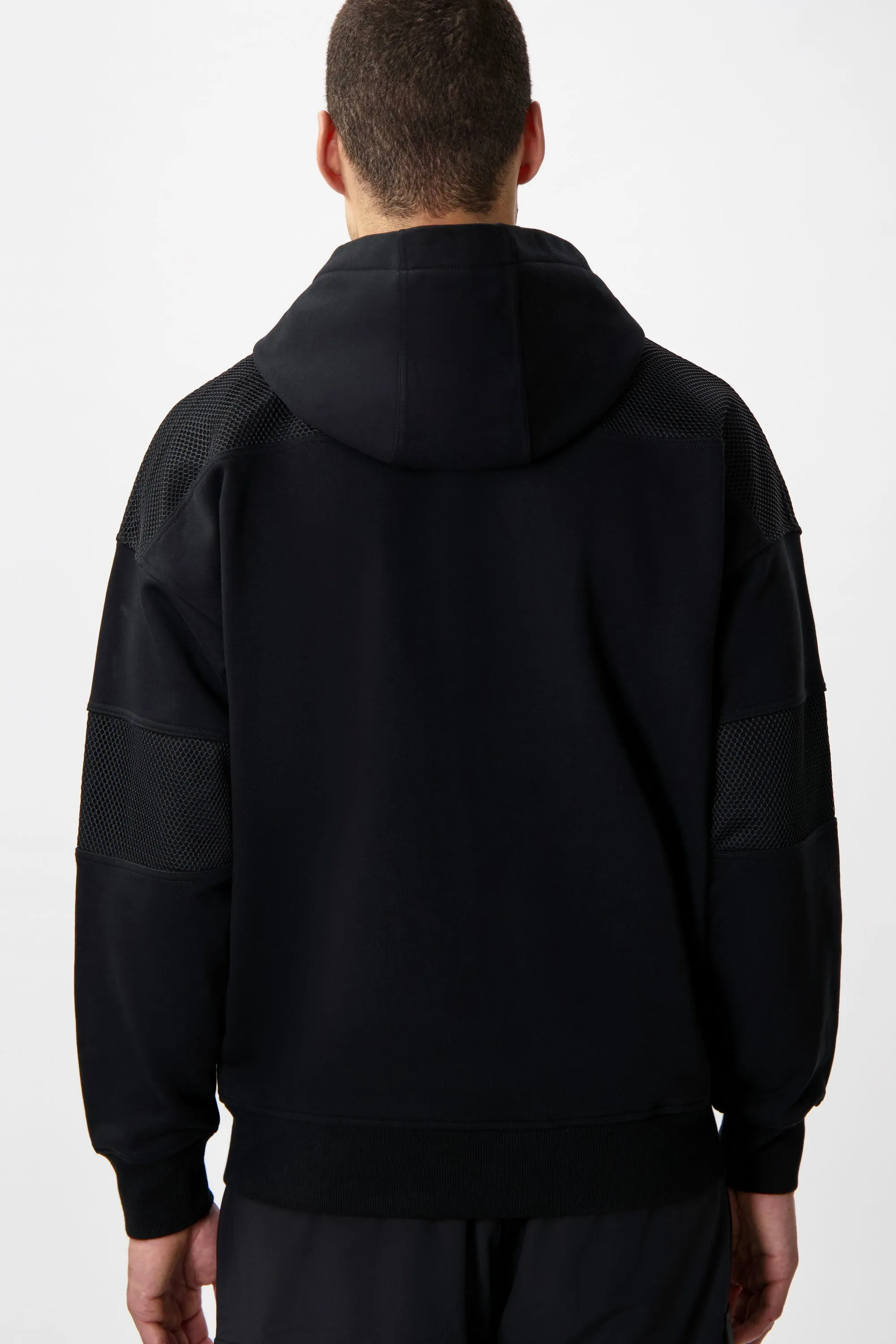 Hexline Box Fit Hoodie Jet Black