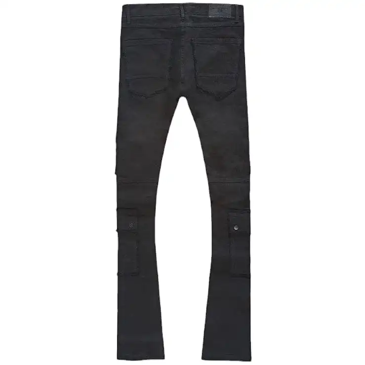 Jordan Craig Martin Stacked El Dorado Cargo Pants (Jet Black) JTF218