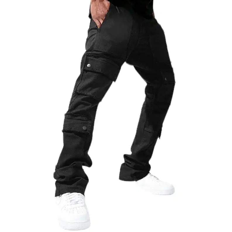 Jordan Craig Martin Stacked El Dorado Cargo Pants (Jet Black) JTF218