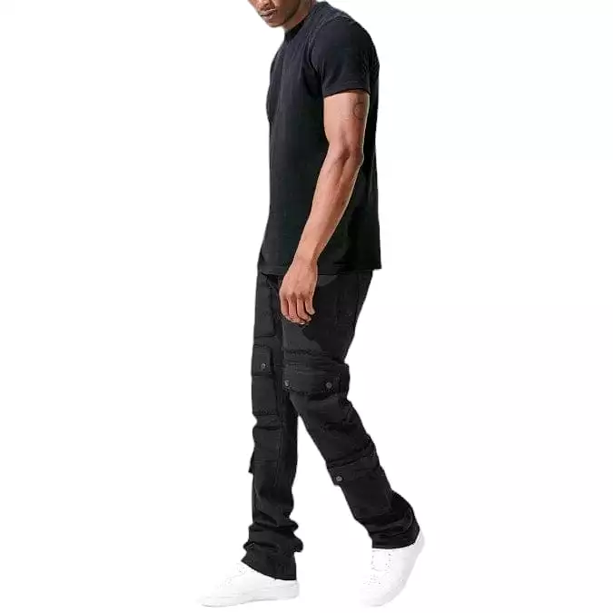 Jordan Craig Martin Stacked El Dorado Cargo Pants (Jet Black) JTF218