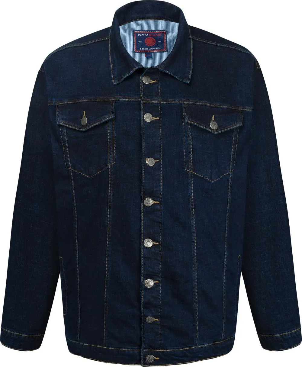 Kam Stretch Western Denim Jacket - Indigo