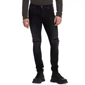 Ksubi Van Winkle Red Bottle Trashed Jean (Black) MPF23DJ001