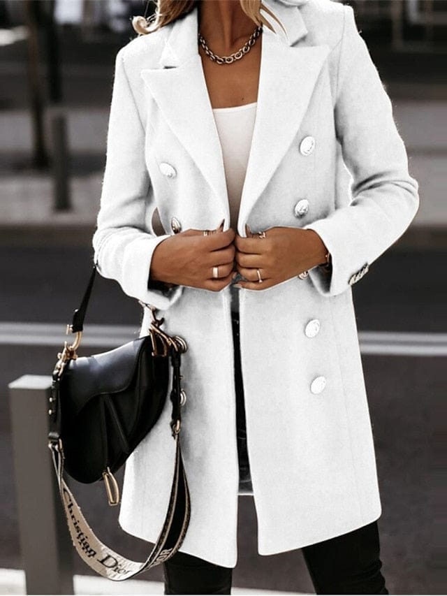 Ladies' Stylish Double-Breasted Pea Coat