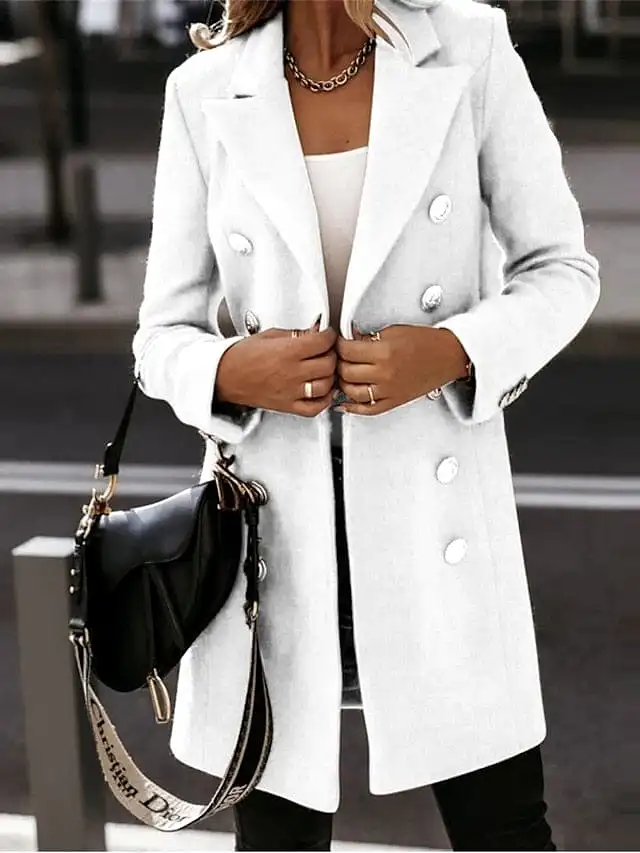 Ladies' Stylish Double-Breasted Pea Coat