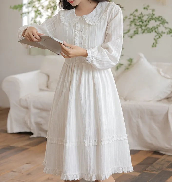 Light Academia Cotton Angelcore Dress