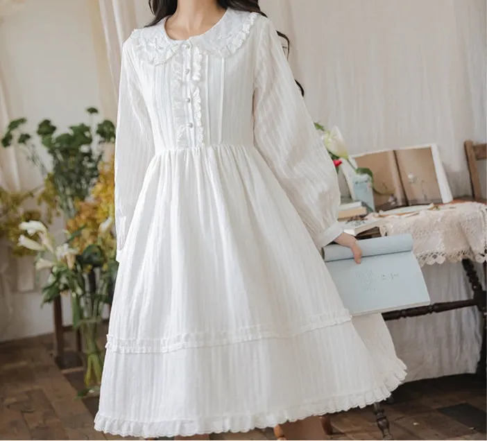 Light Academia Cotton Angelcore Dress