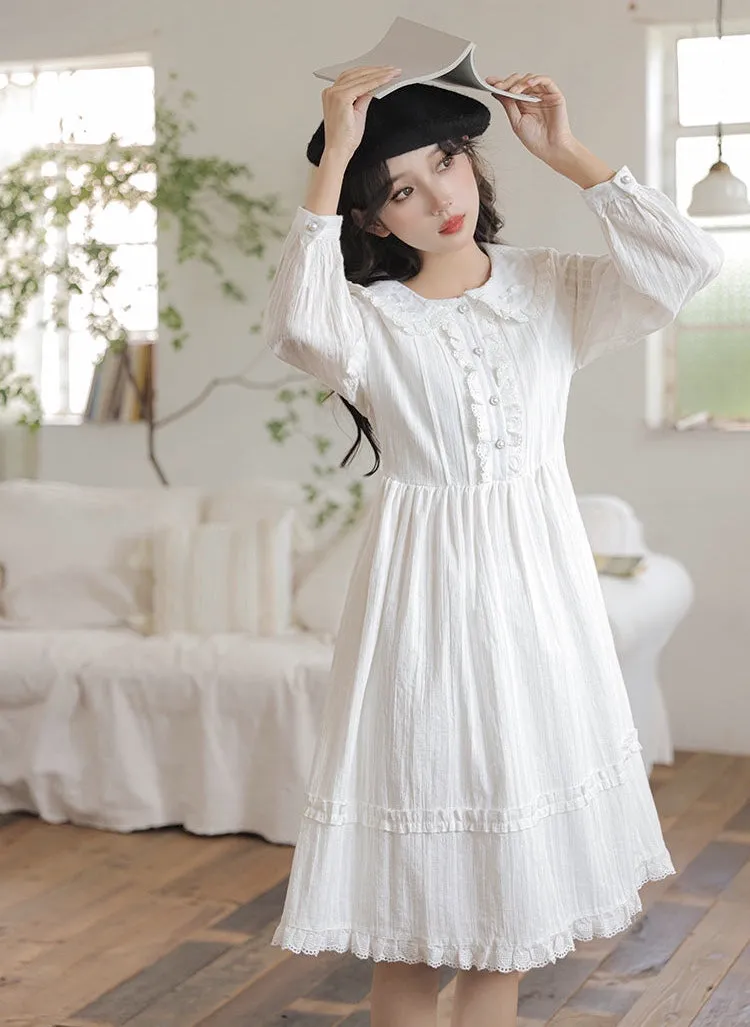 Light Academia Cotton Angelcore Dress