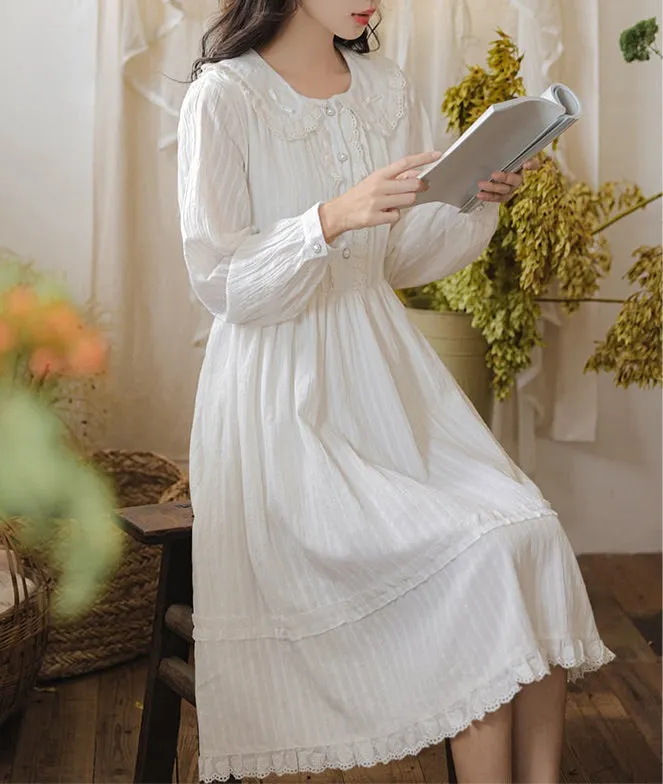 Light Academia Cotton Angelcore Dress