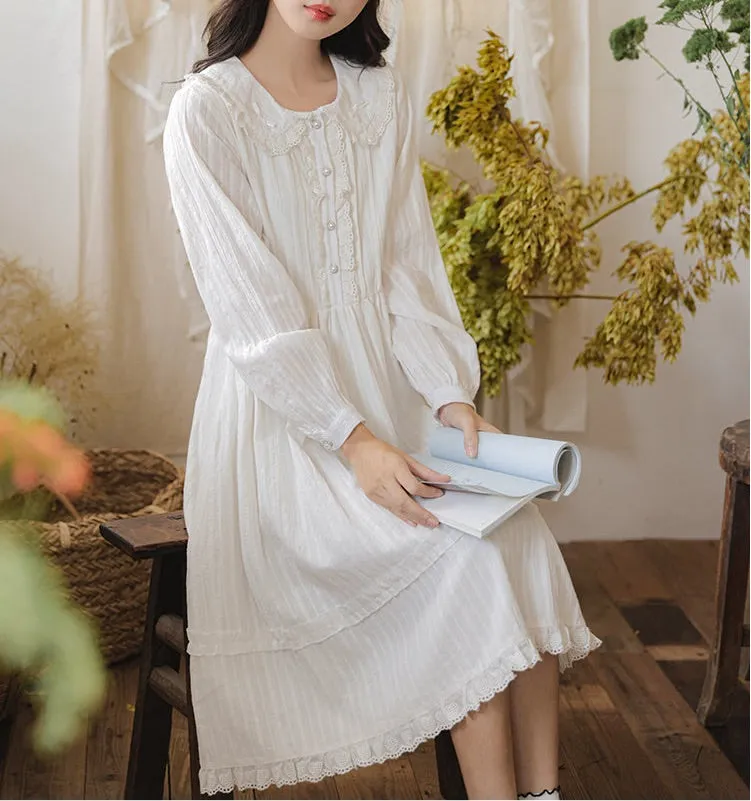 Light Academia Cotton Angelcore Dress