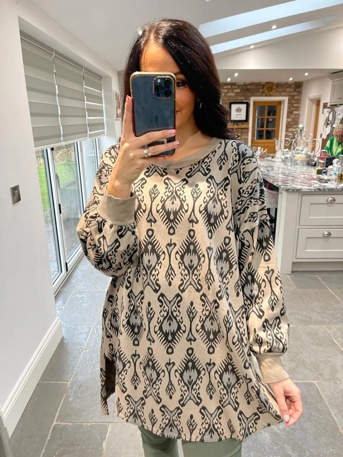 Long Sleeve Patterned Top Greta