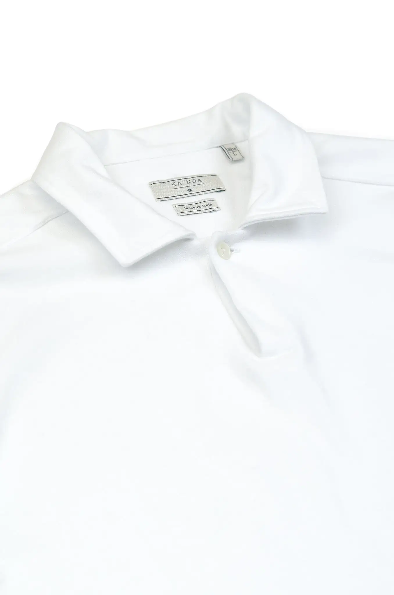 Loran short-sleeved polo in heavy-cotton jersey (natural white)