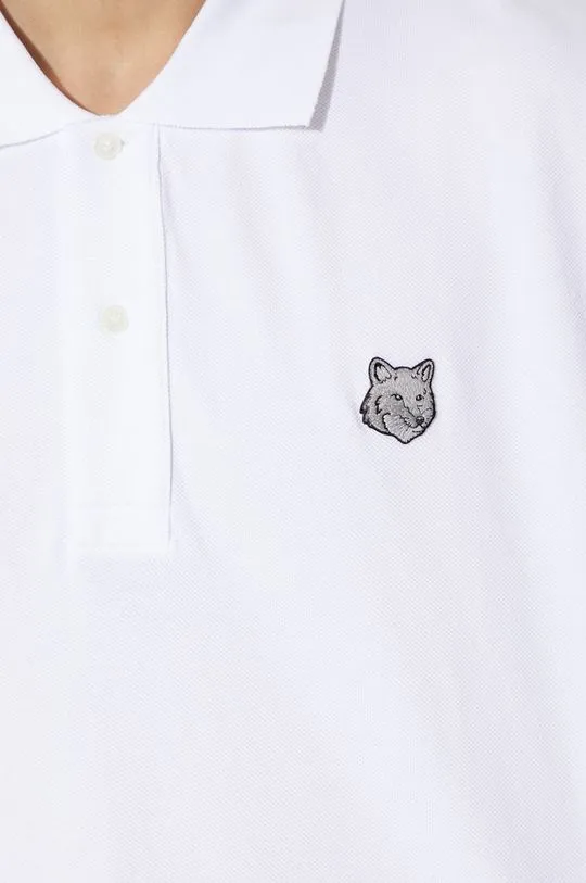 Maison Kitsuné cotton polo shirt Bold Fox Head Patch Comfort Polo white color smooth MM00207KJ7010