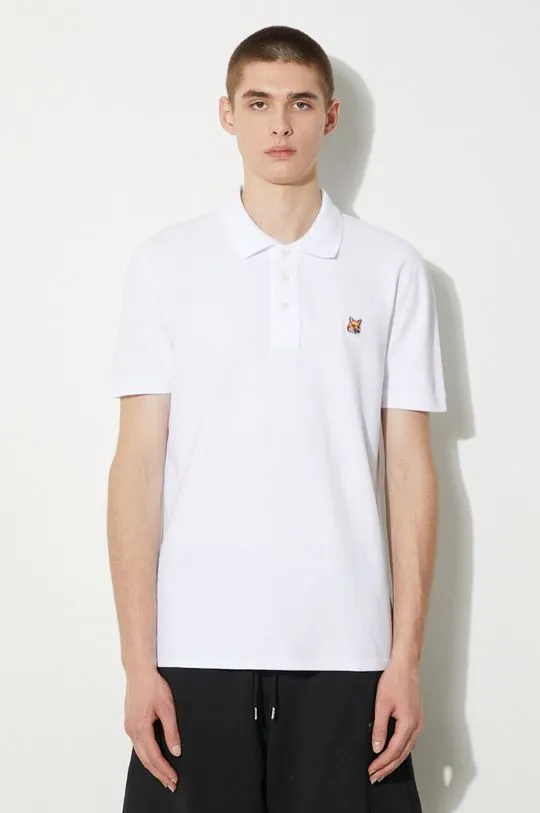 Maison Kitsuné cotton polo shirt Fox Head Patch Regular Polo white color LM00208KJ7002