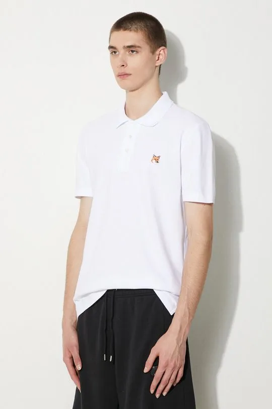 Maison Kitsuné cotton polo shirt Fox Head Patch Regular Polo white color LM00208KJ7002