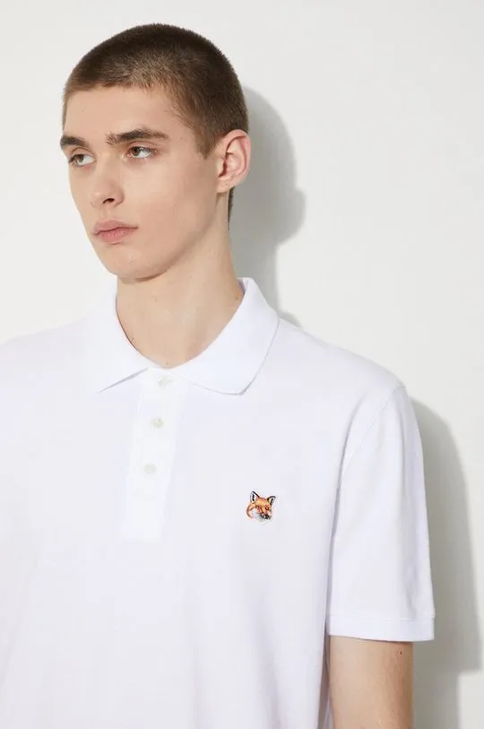 Maison Kitsuné cotton polo shirt Fox Head Patch Regular Polo white color LM00208KJ7002