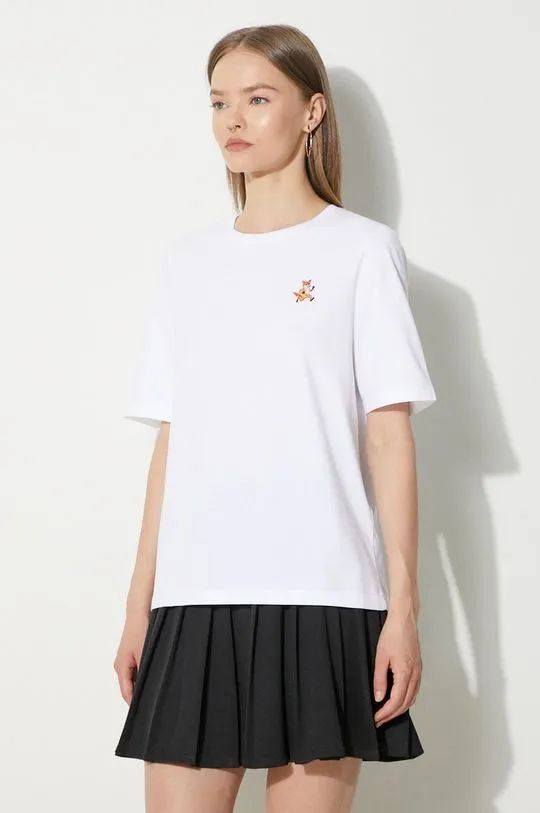 Maison Kitsuné cotton t-shirt Speedy Fox Patch Comfort Tee Shirt women’s white color MW00119KJ0008