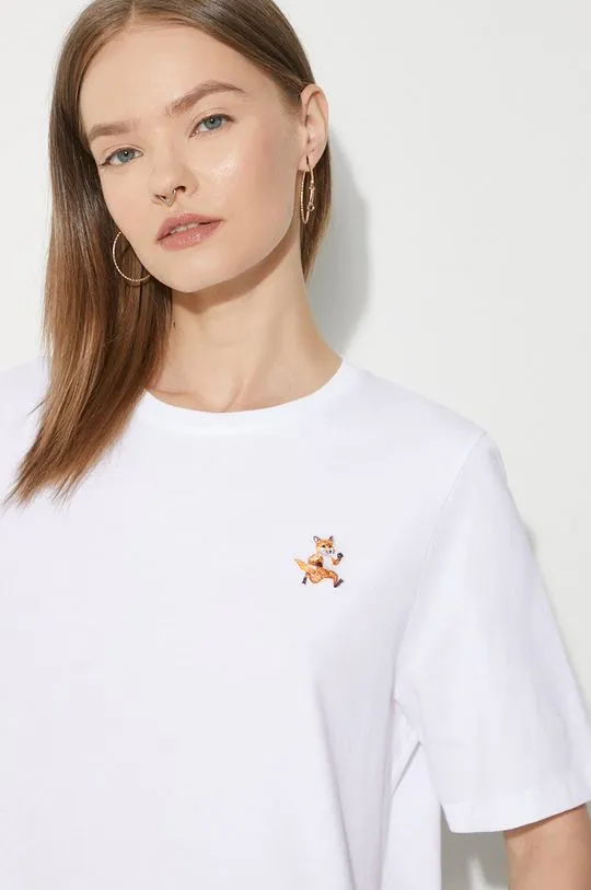 Maison Kitsuné cotton t-shirt Speedy Fox Patch Comfort Tee Shirt women’s white color MW00119KJ0008