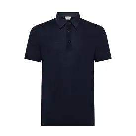 Matteo short-sleeved knitted polo with shirt popeline collar (Cotton)