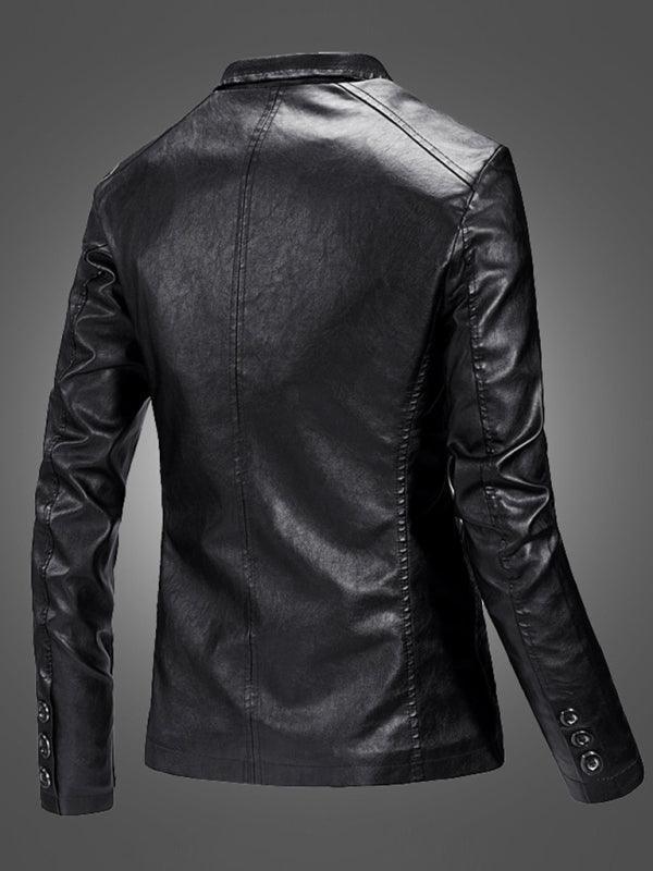 Men Blazer - Casual Leather Slim Fit Blazer