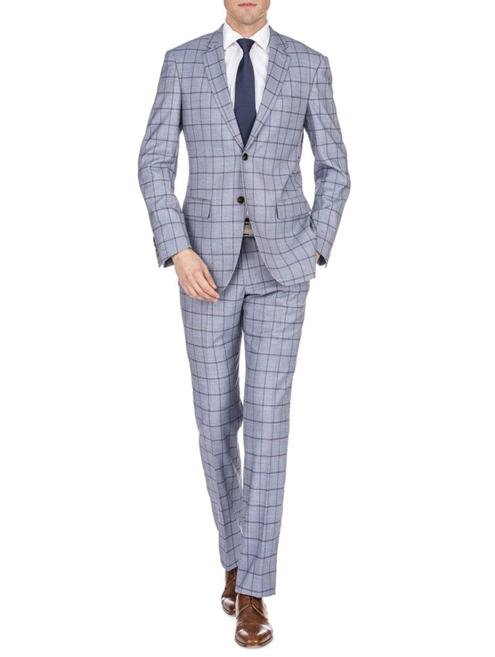 Men's Window Pane Slim Fit Suits