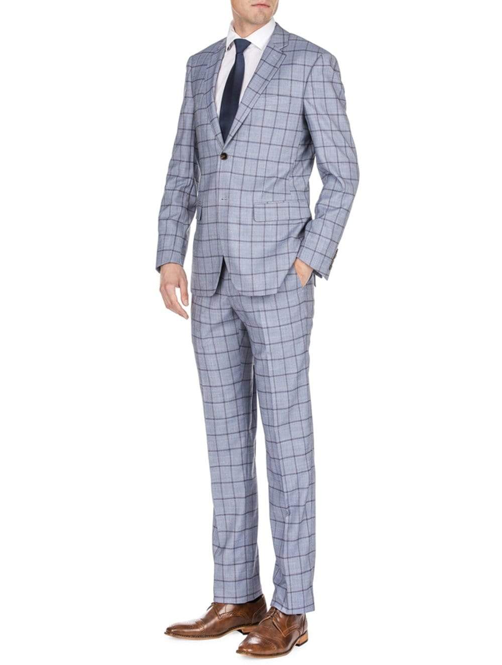 Men's Window Pane Slim Fit Suits