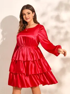 Multi-Layered Lantern Sleeves Party Dress