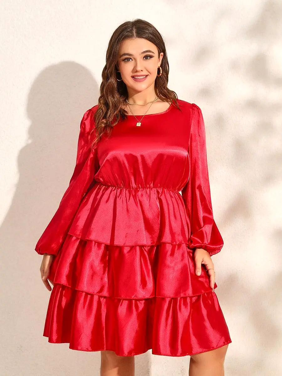 Multi-Layered Lantern Sleeves Party Dress