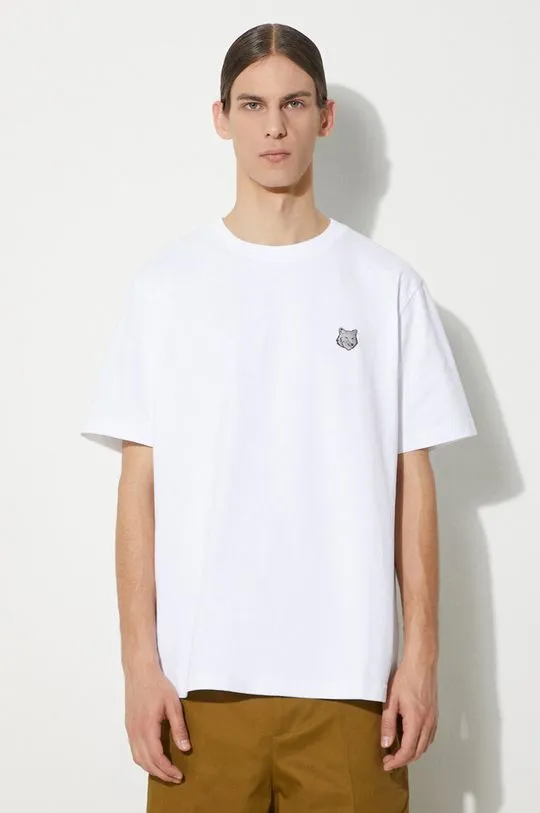 Neil Barrett cotton t-shirt Bold Fox Head Patch Comfort Tee Shirt men’s white color smooth MM00108KJ0118