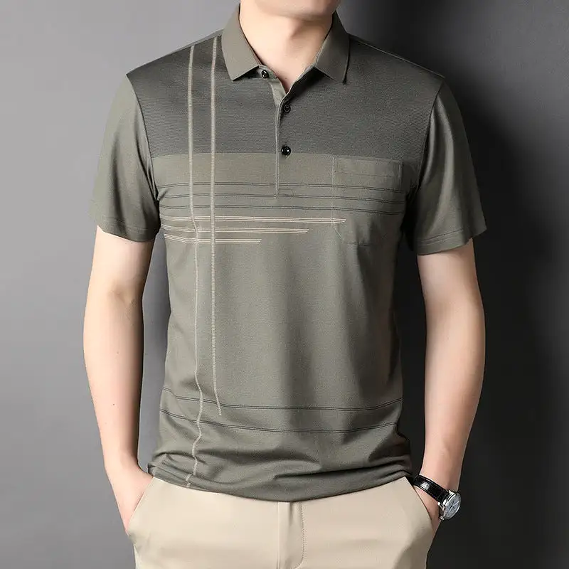 New Summer Middle-aged Short-sleeved Dad Polo Shirt