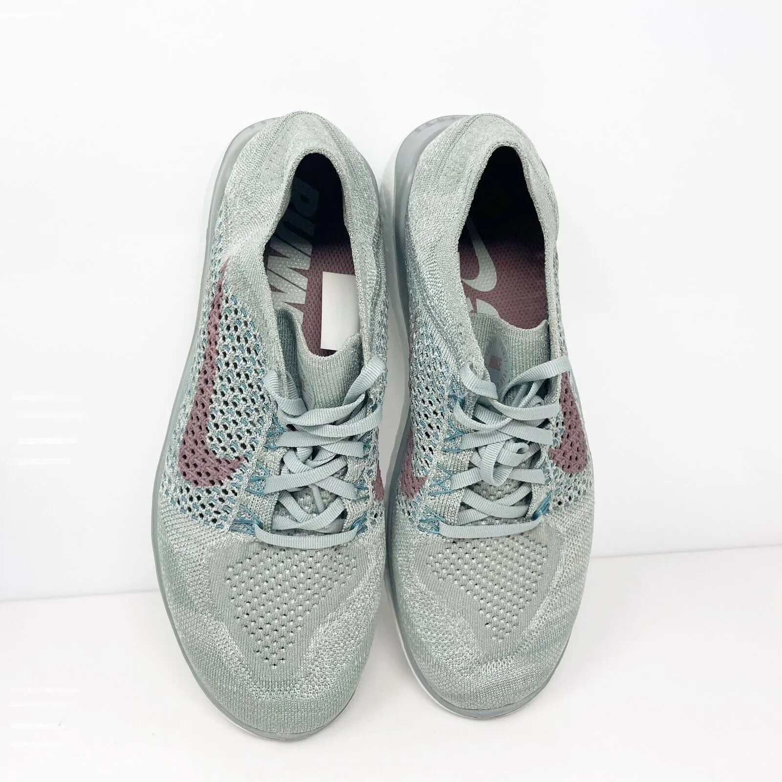 Nike Womens Free Rn Flyknit 942839-300 Gray Running Shoes Sneakers Size 11