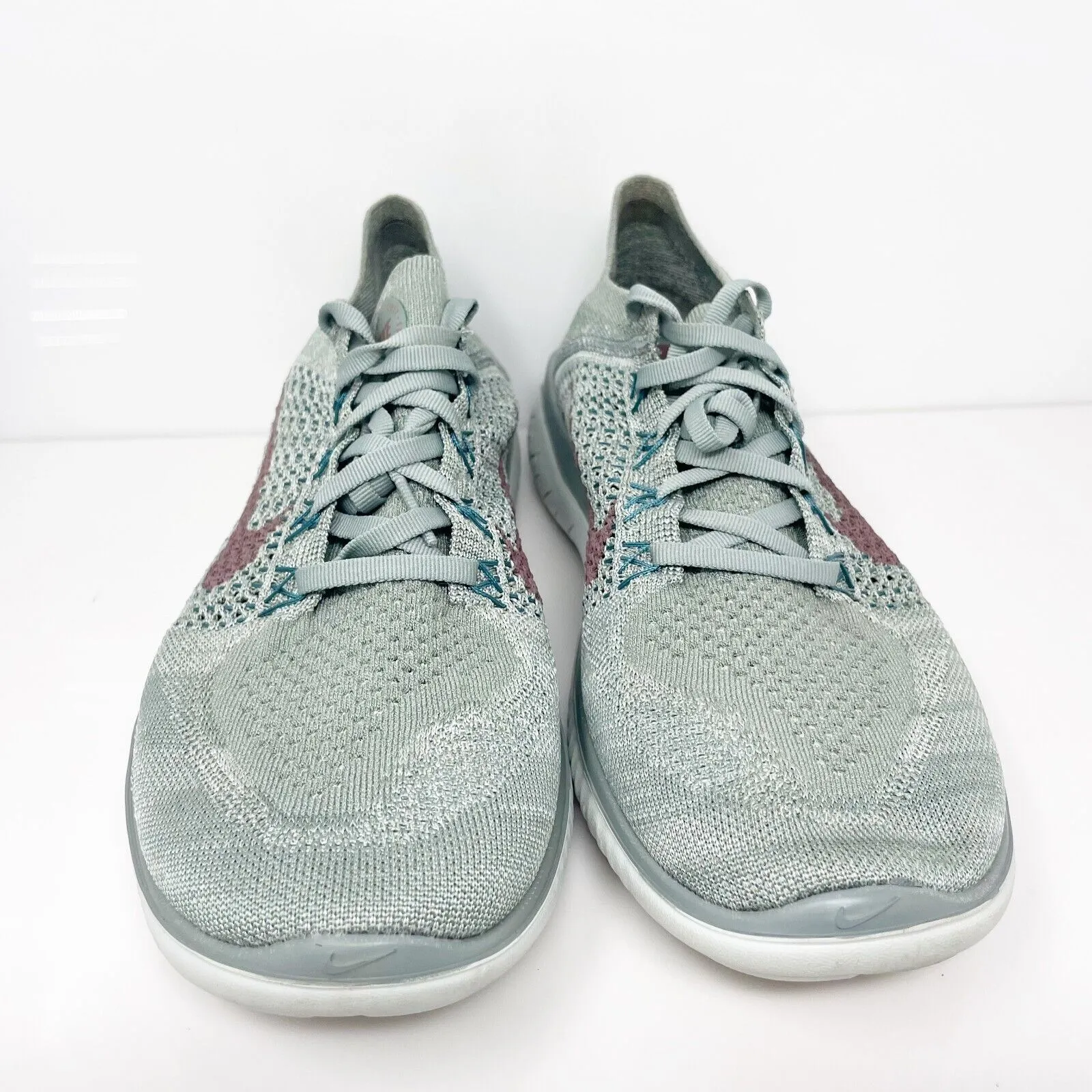 Nike Womens Free Rn Flyknit 942839-300 Gray Running Shoes Sneakers Size 11