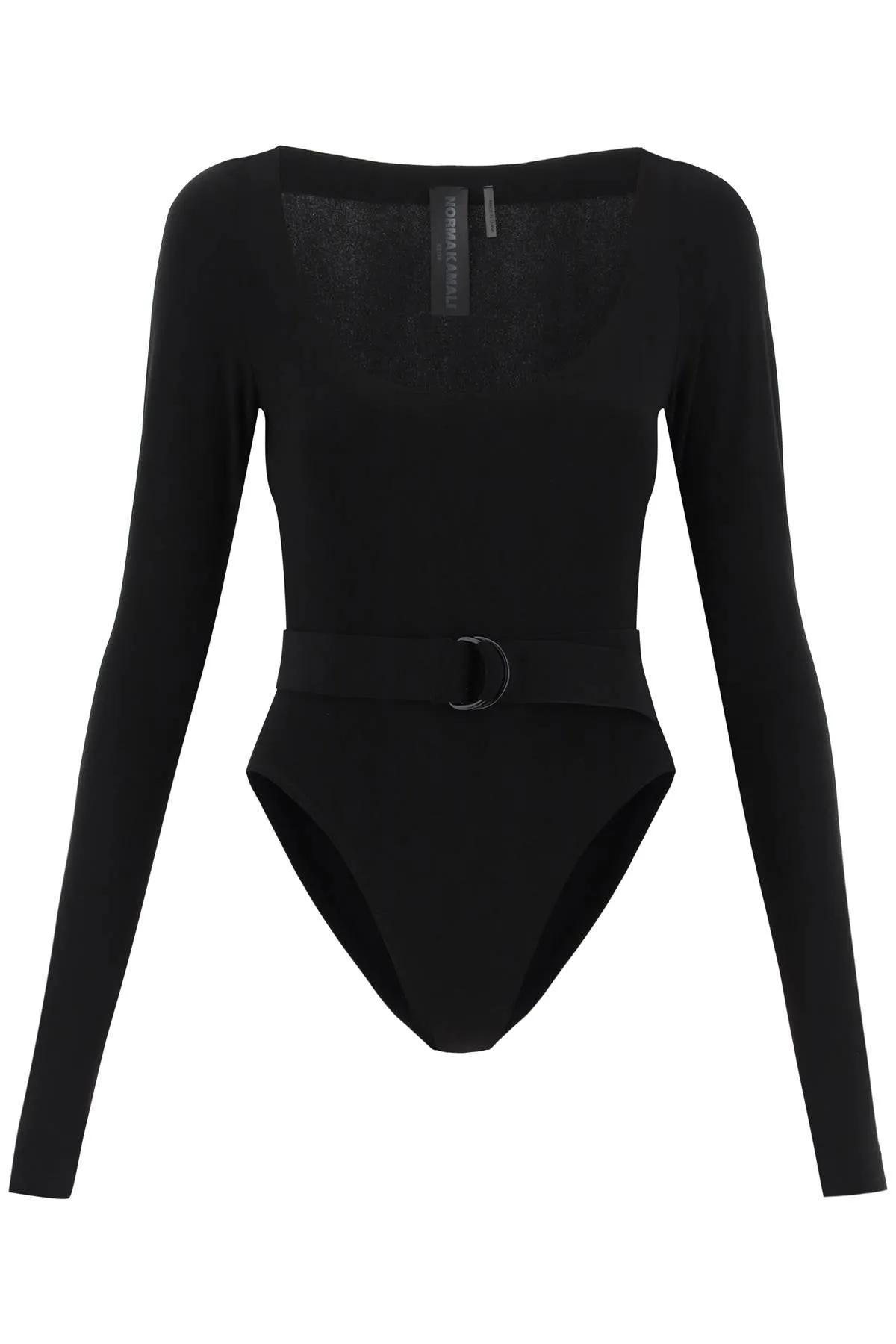 Norma kamali belted long-sleeved bodysuit