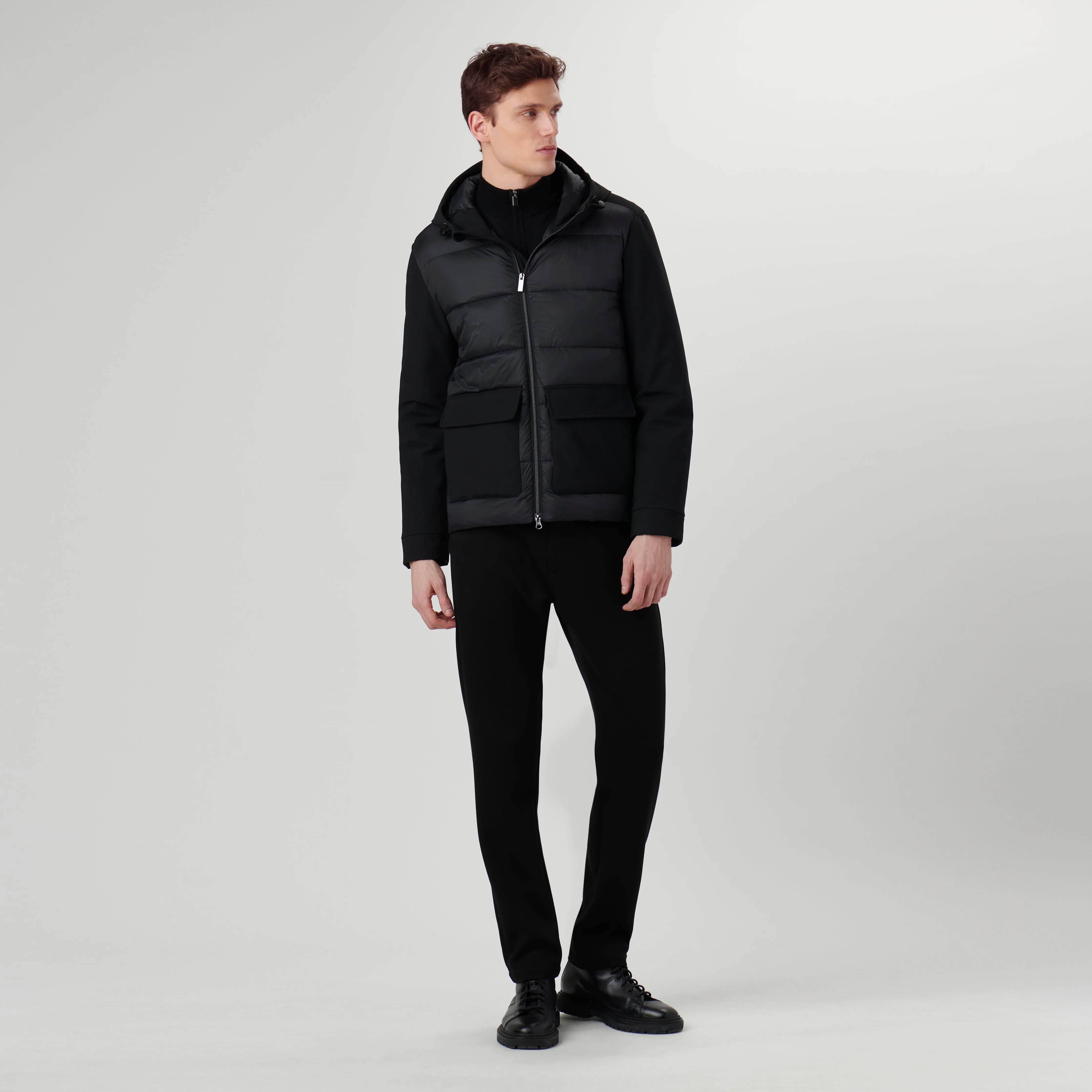 Nylon Puffer Jacket with Hood