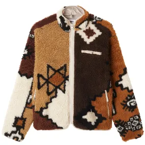 OBEY MOROCCAN RUG SHERPA JACKET // BROWN MULTI