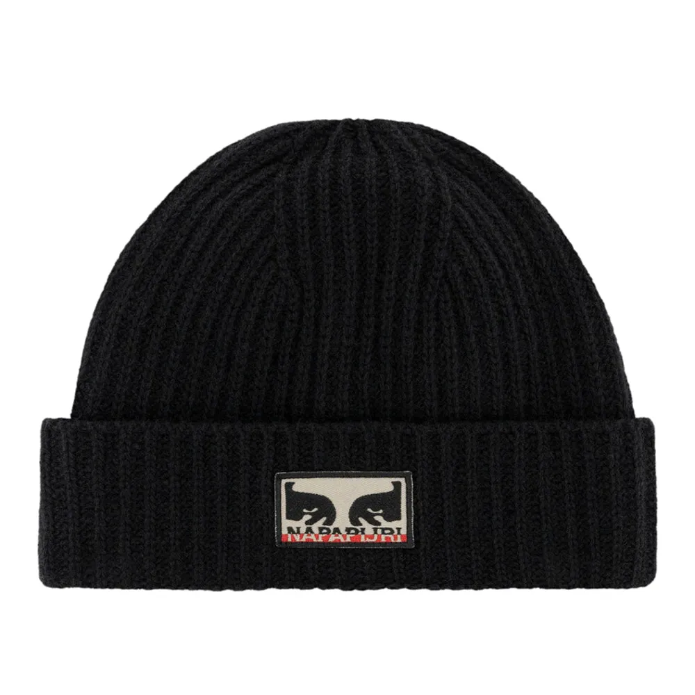 OBEY X NAPAPIJRI BEANIE // BLACK