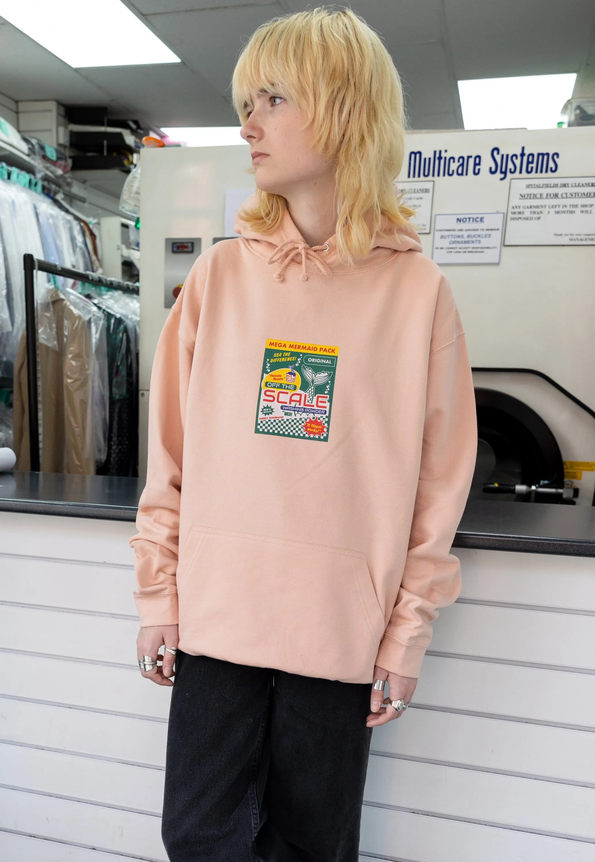 Off the Scale Mermaid Washing Powder Peach Hoodie