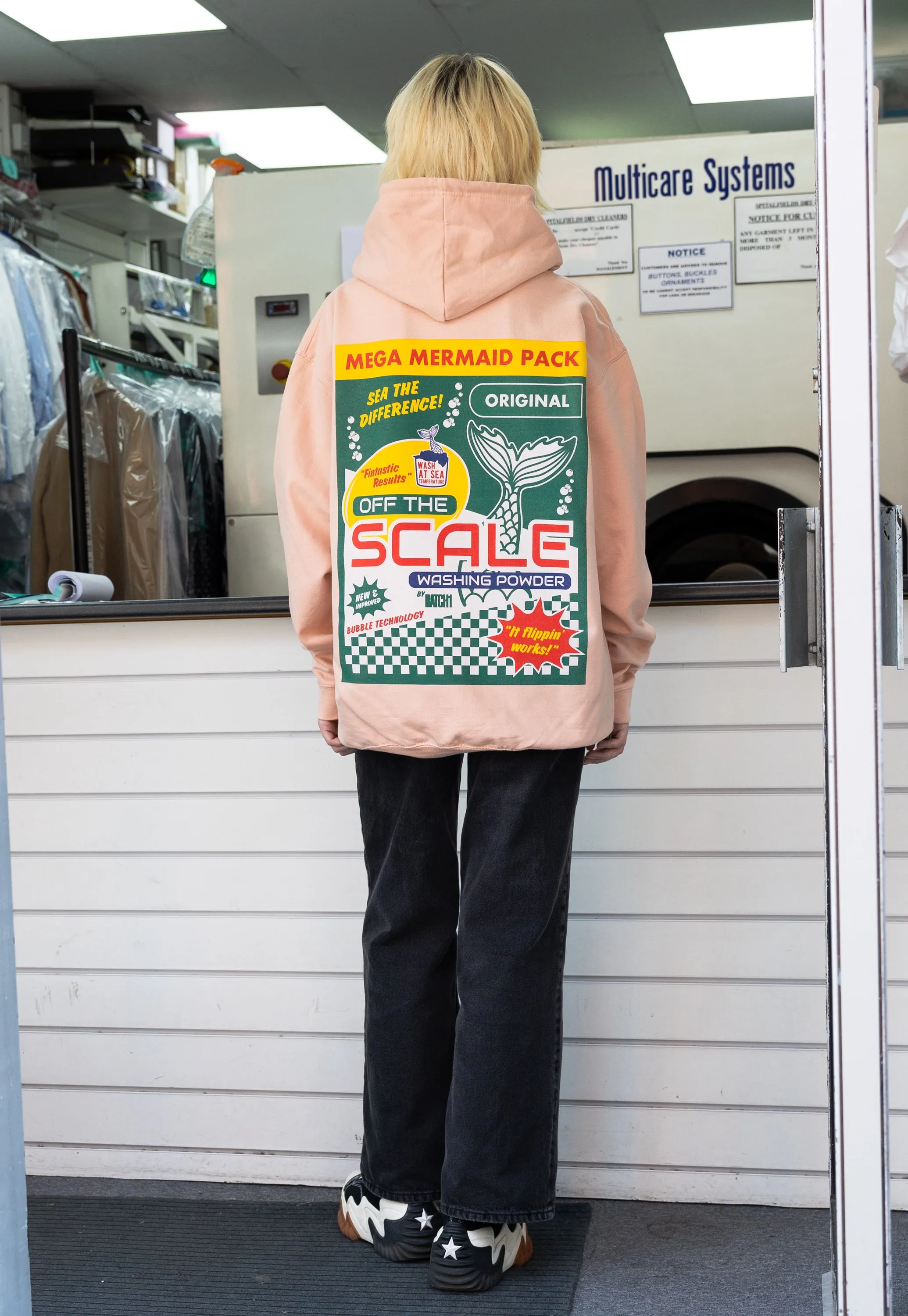 Off the Scale Mermaid Washing Powder Peach Hoodie