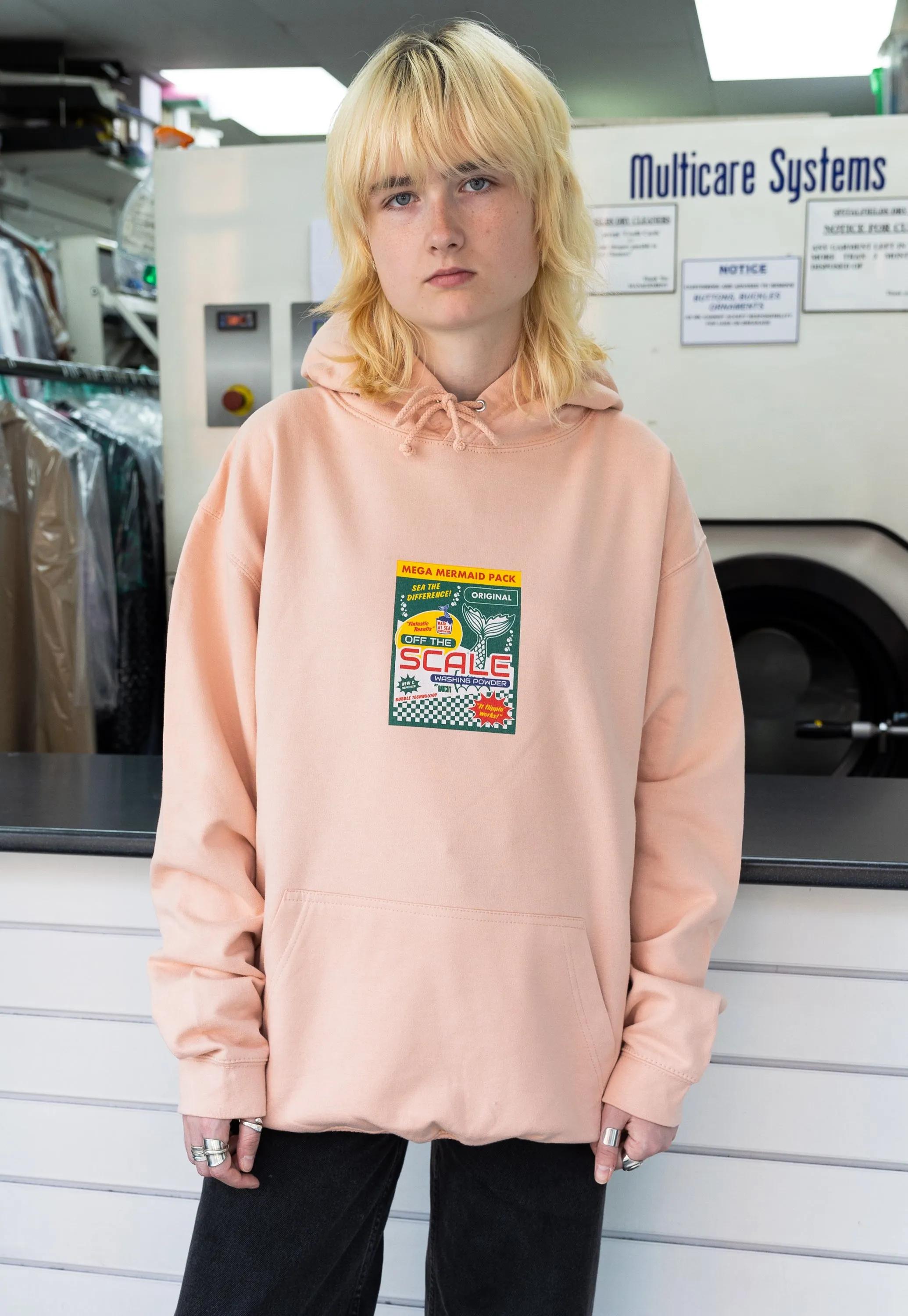 Off the Scale Mermaid Washing Powder Peach Hoodie