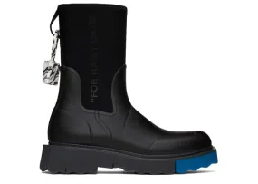 Off-White Black Rubber Neoprene Chelsea Boots