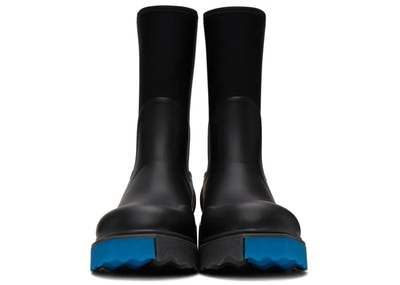 Off-White Black Rubber Neoprene Chelsea Boots