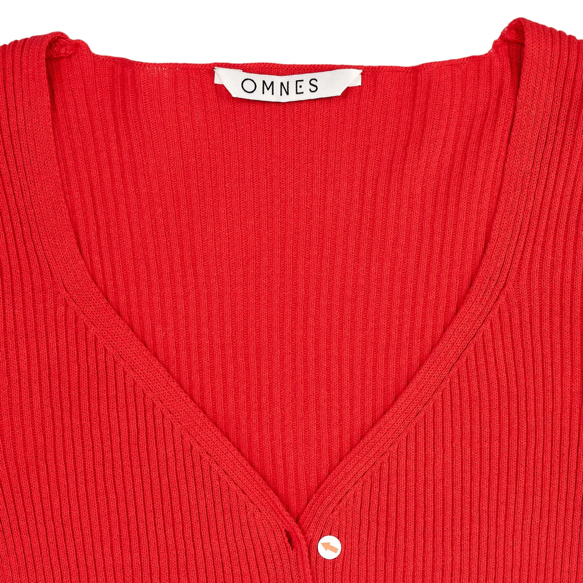 Omnes Red Ribbed Cardigan