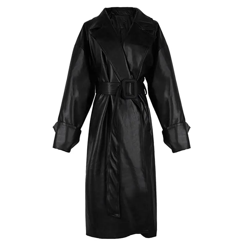 Oversized Trench Coat For Women, Black