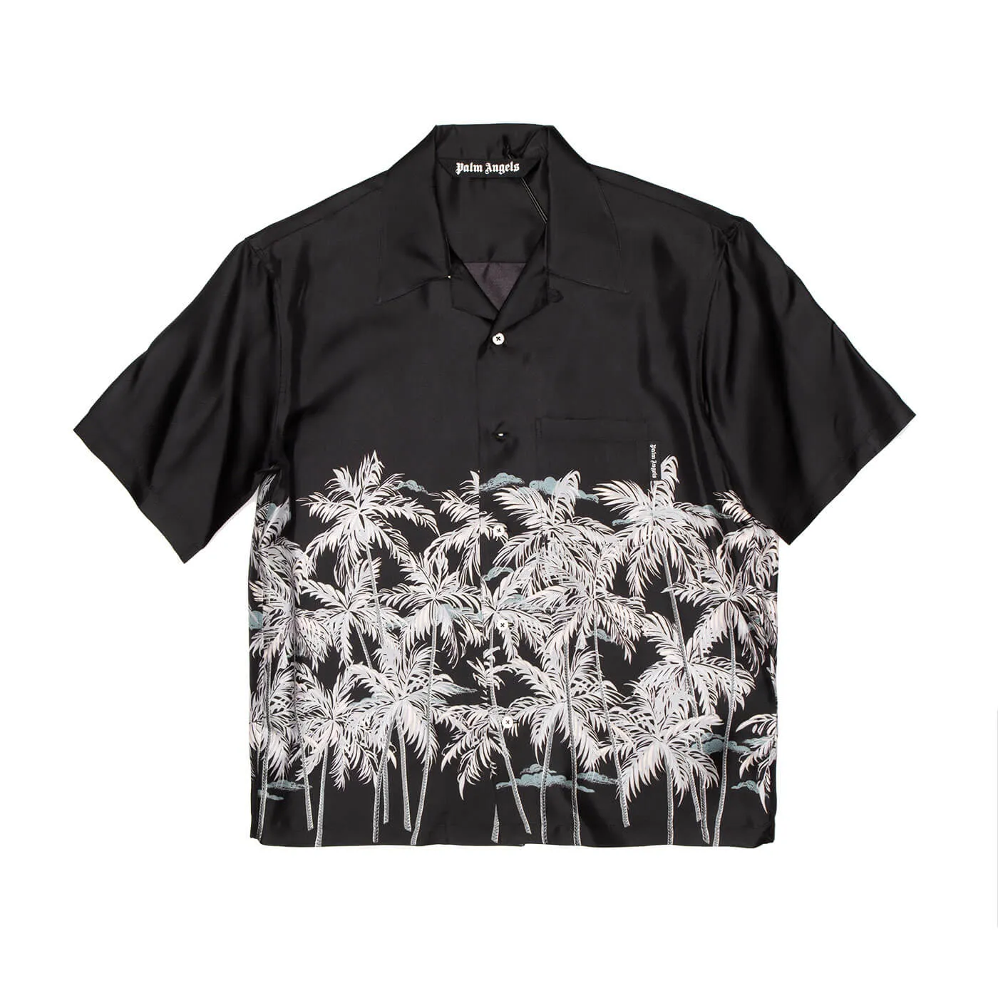 Palm Angels Short Sleeved Satin Shirt